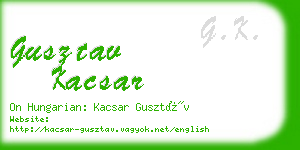 gusztav kacsar business card